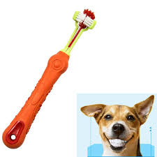 Dog Pets Toothbrush Teeth Cleaning Three Head Dogs Toothbrush